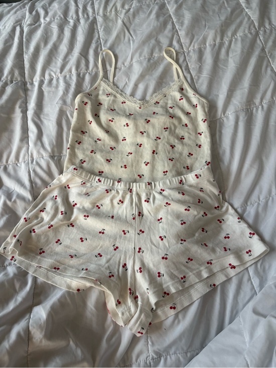 Brandy Melville Other - Brandy Melville Cream Cherry-Print Sleep set